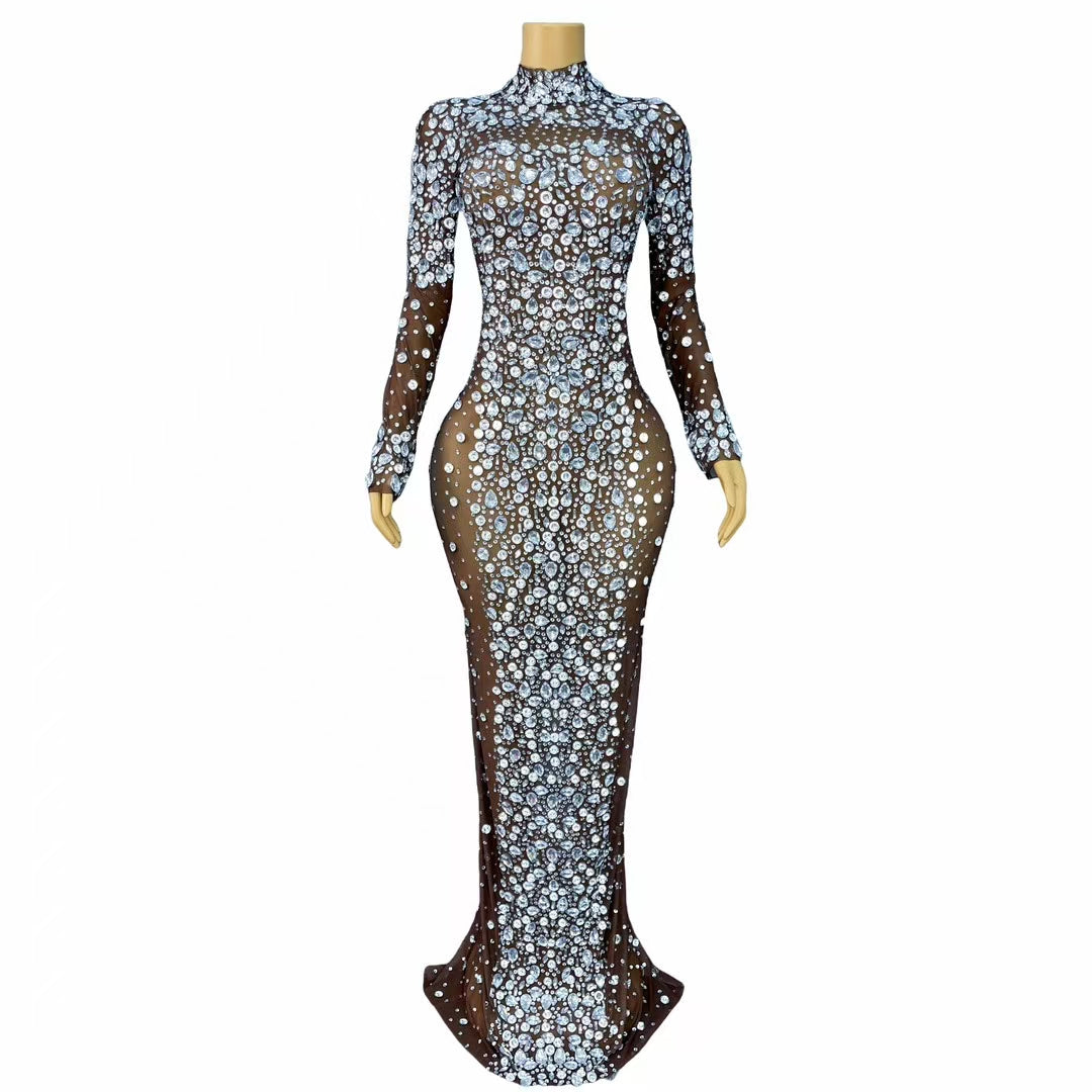 CELESINYI Cuixing Crystal Chocolate Gown