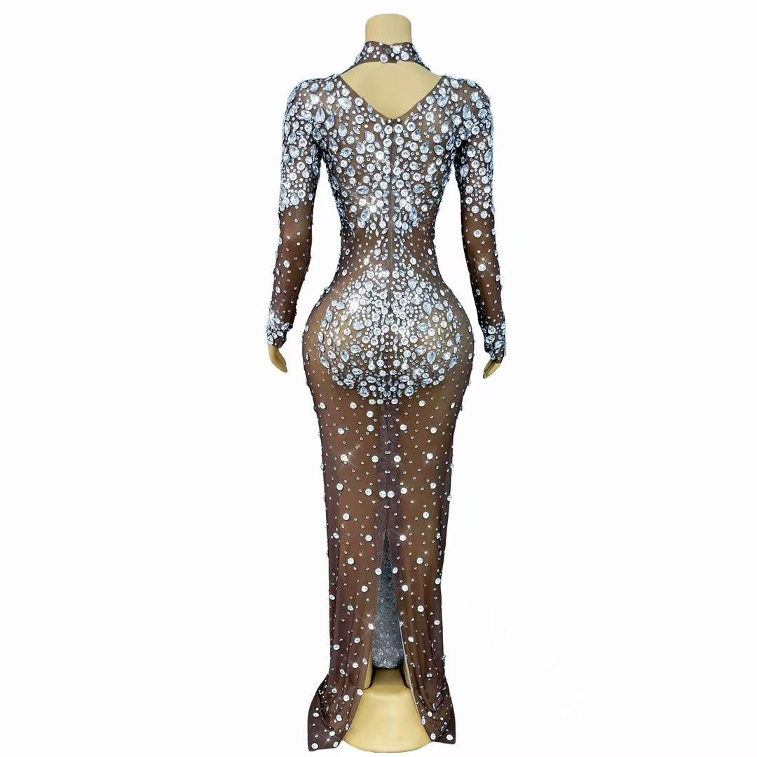 CELESINYI Cuixing Crystal Chocolate Gown