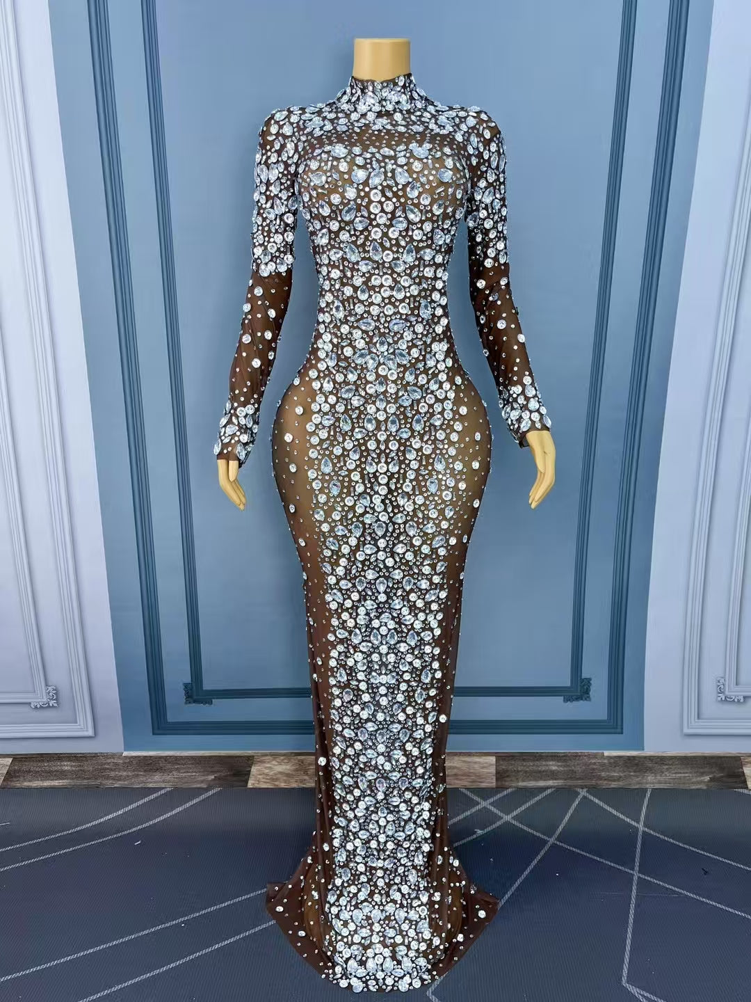 CELESINYI Cuixing Crystal Chocolate Gown
