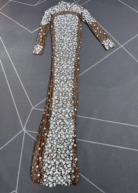 CELESINYI Cuixing Crystal Chocolate Gown