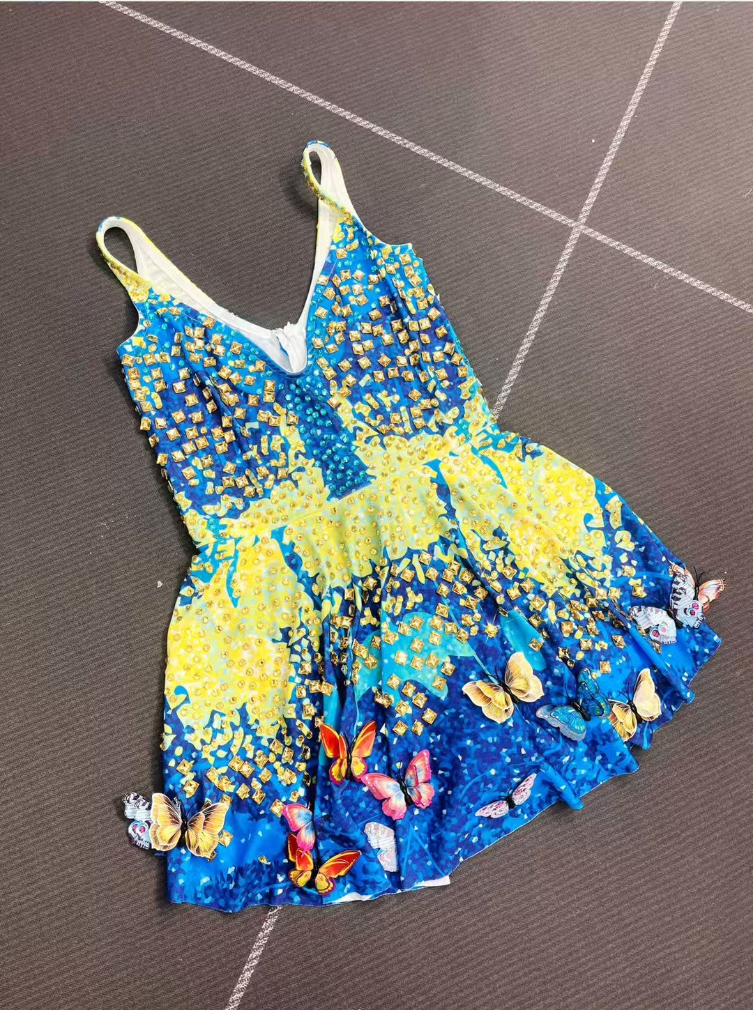 CELESINYI Jinlandie Crystal Butterfly Mini Dress