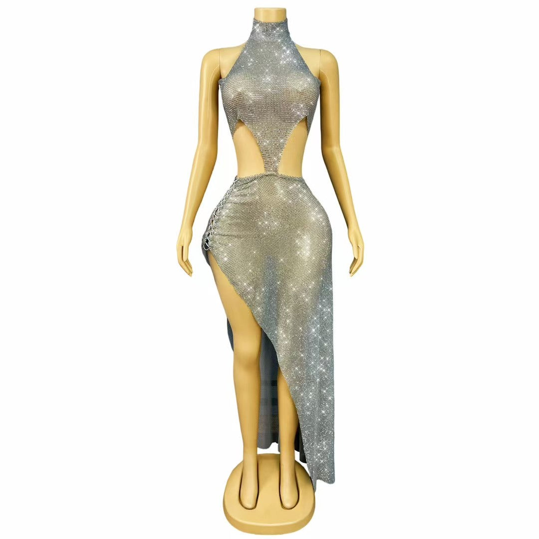 CELESINYI Huiwangzuan Crystal Maxi Skirt