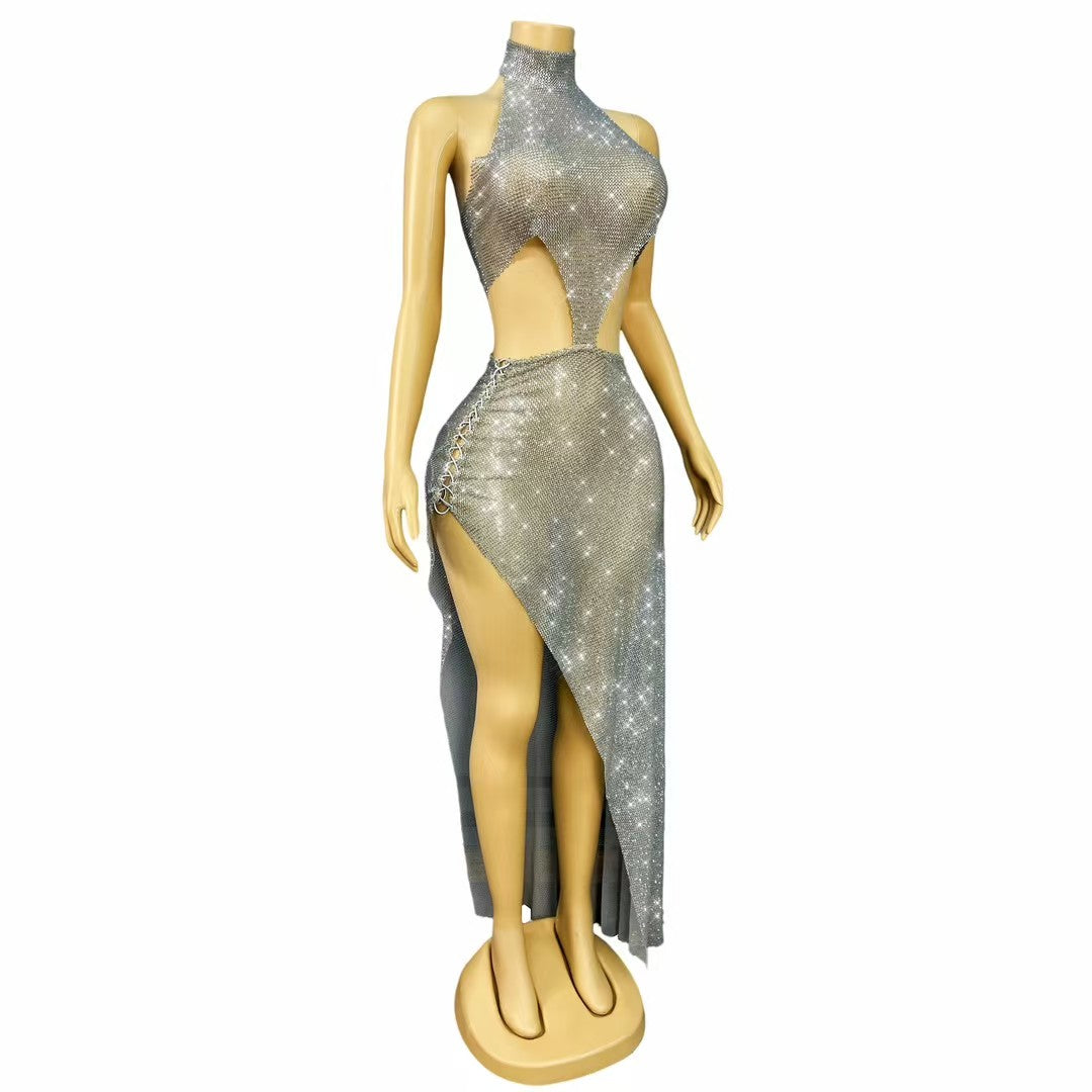 CELESINYI Huiwangzuan Crystal Maxi Skirt