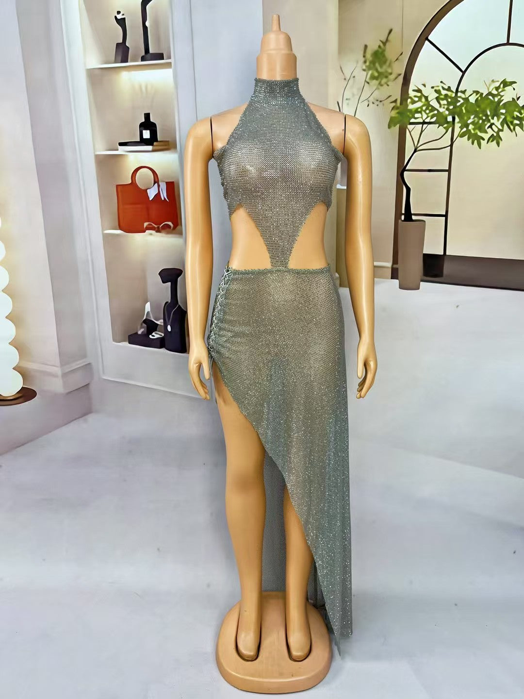 CELESINYI Huiwangzuan Crystal Maxi Skirt