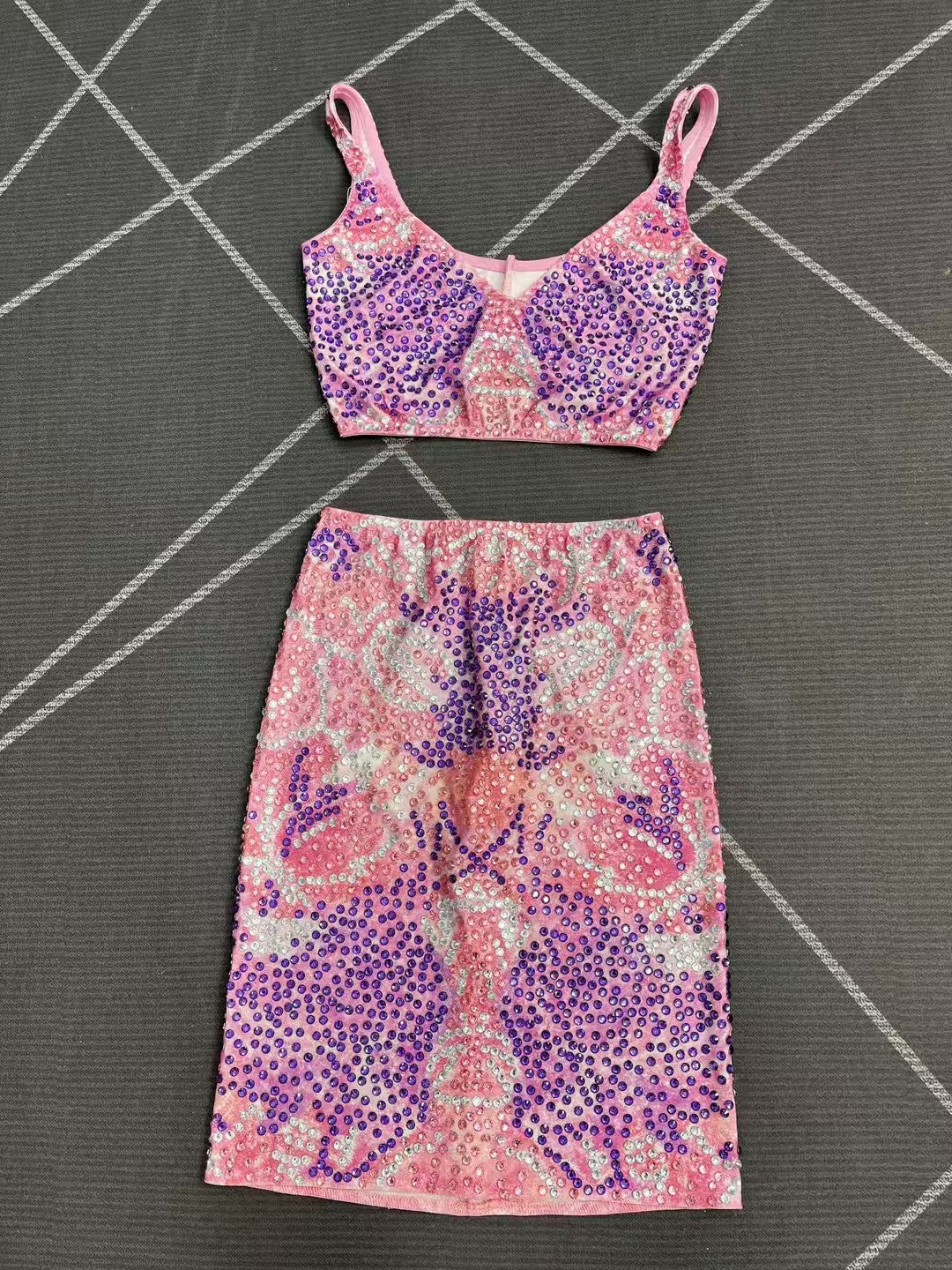 CELESINYI Qianhuanzi Crystal Lilac Bodysuit
