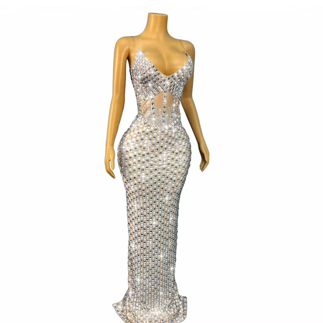 CELESINYI Yuandunpai Crystal Shield Mermaid Gown