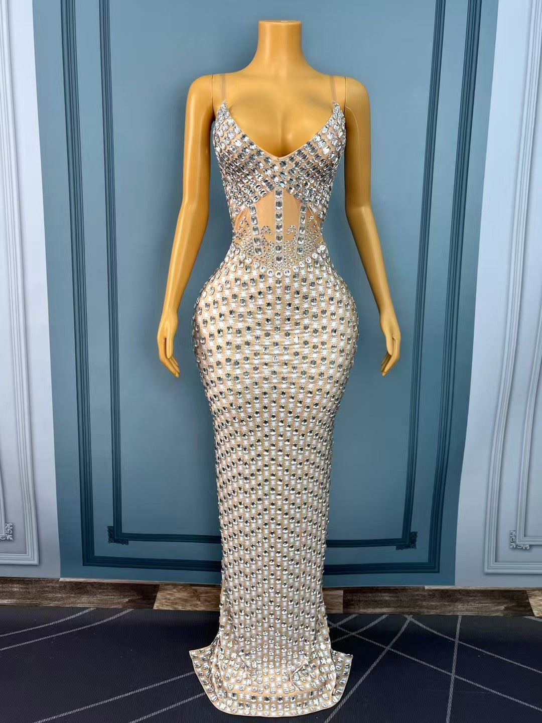CELESINYI Yuandunpai Crystal Shield Mermaid Gown