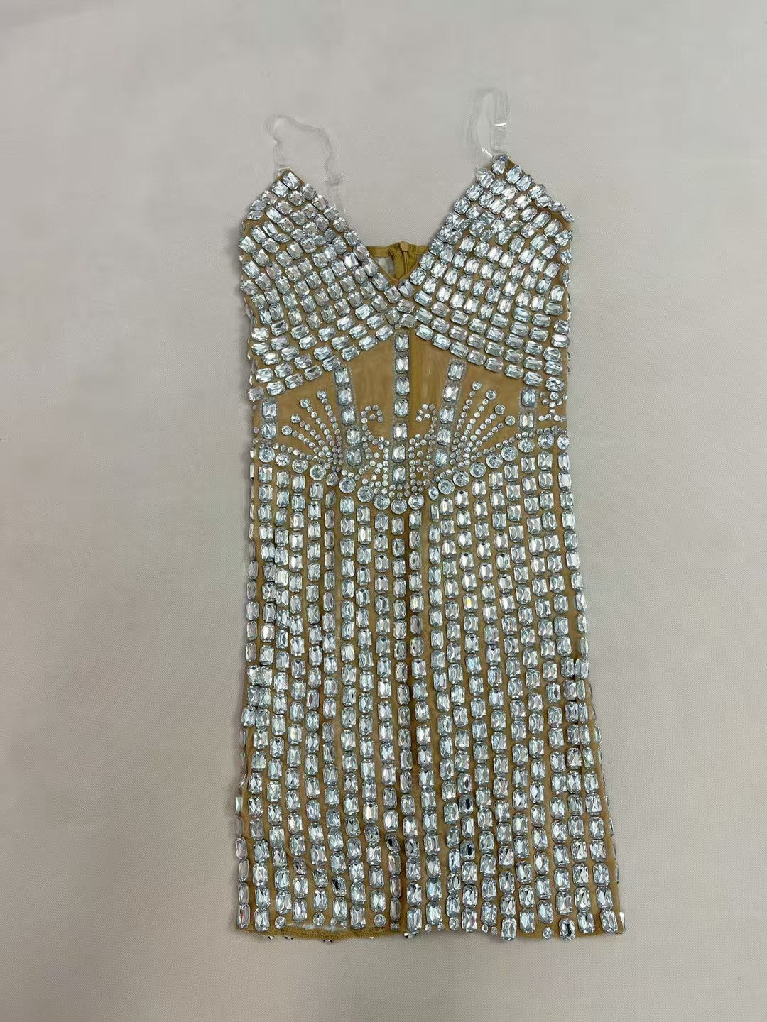 CELESINYI Yuandunpai Crystal Skin Shield Mini Dress