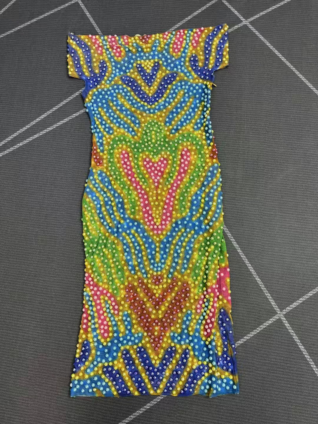 CELESINYI Huancaiwen Crystal Kaleidoscope Mini Dress