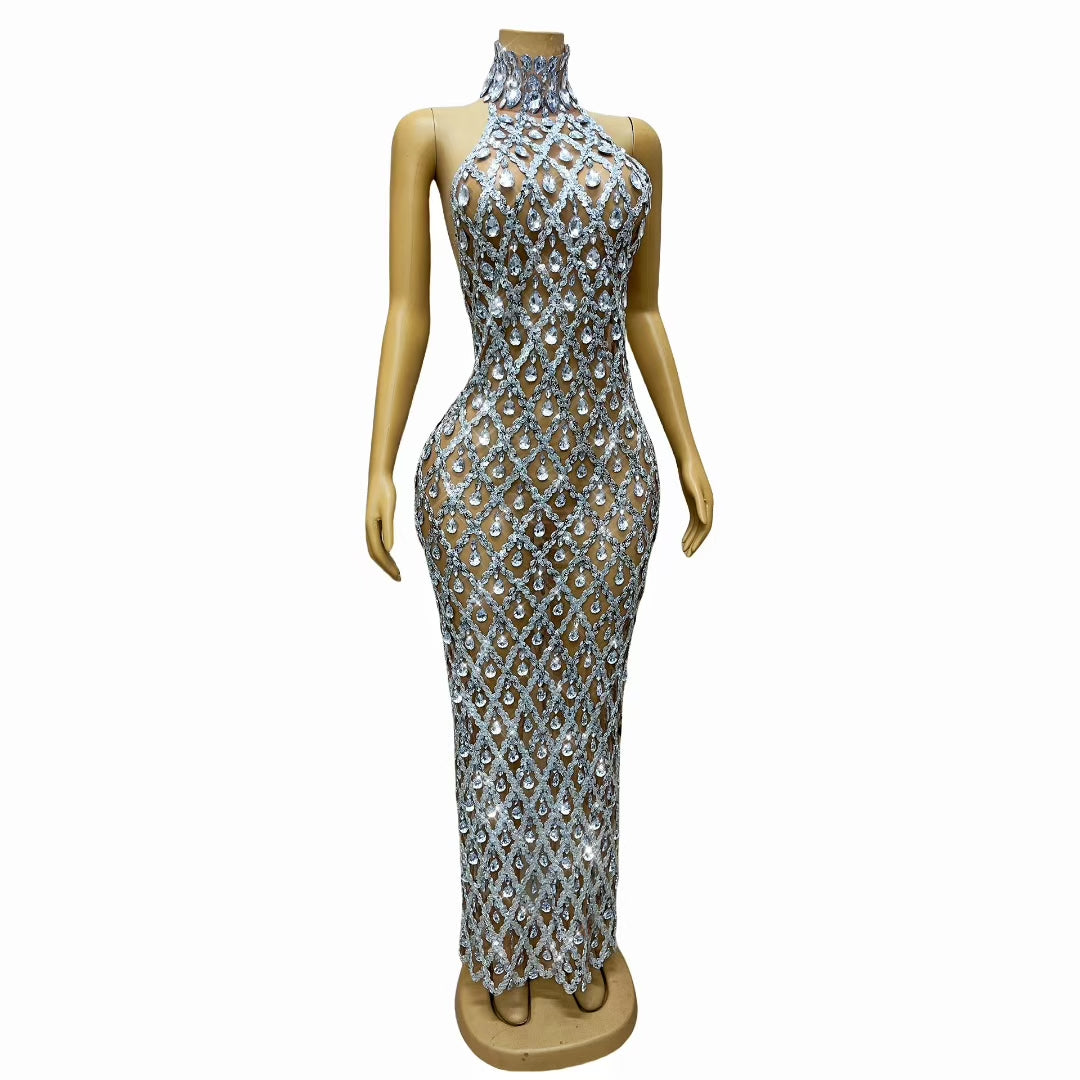CELESINYI Shaokaojia Crystal Light Skin Sleeveless Gown