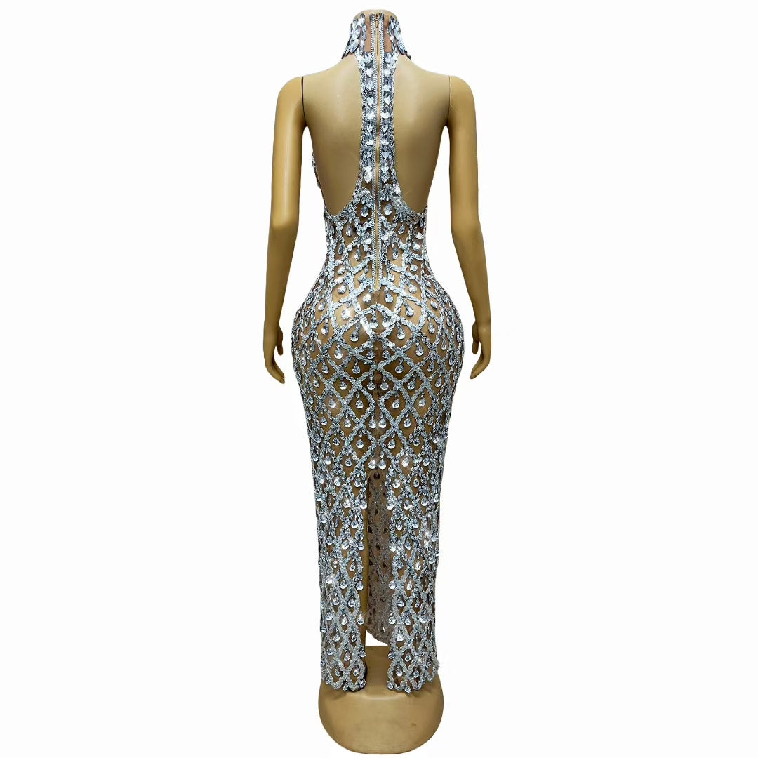 CELESINYI Shaokaojia Crystal Light Skin Sleeveless Gown