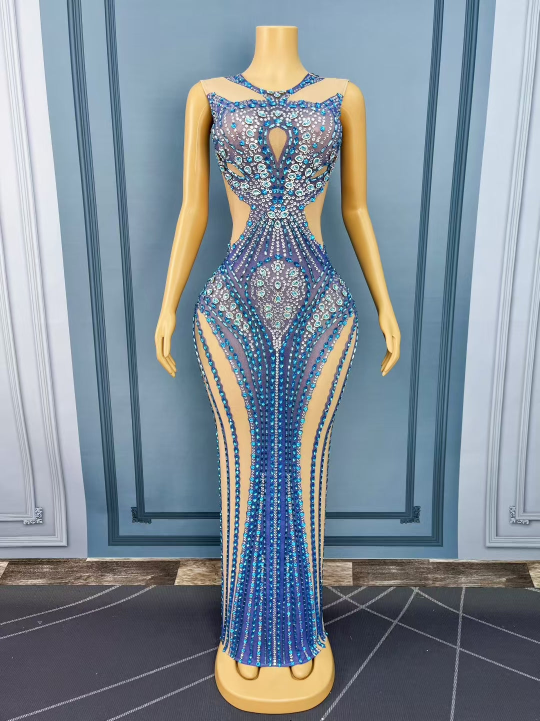 CELESINYI Lanshuicai Crystal Watercolor Gown