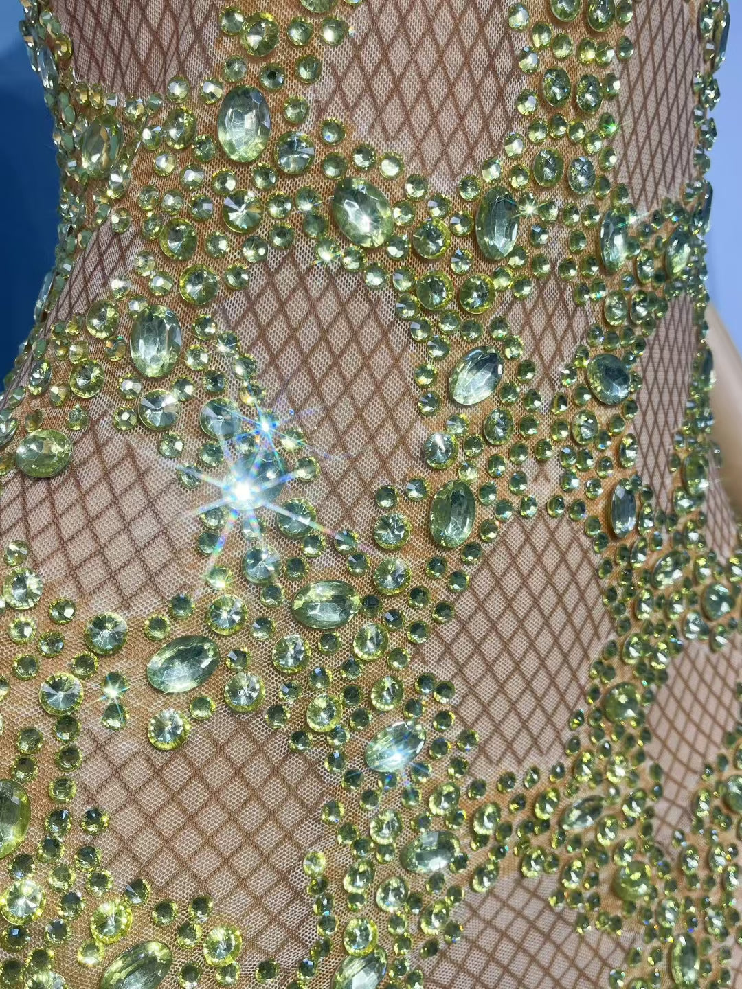 CELESINYI Jinkela Crystal Vine Midi Dress