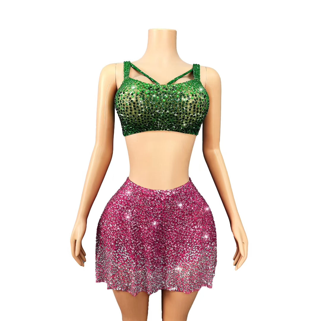 CELESINYI Lvfen Crystal Leaf Set