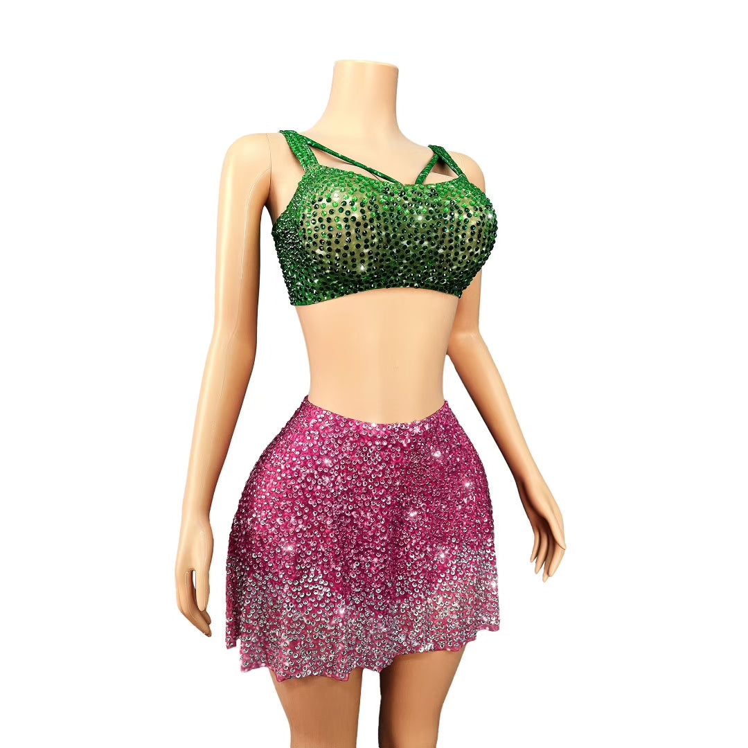 CELESINYI Lvfen Crystal Leaf Set