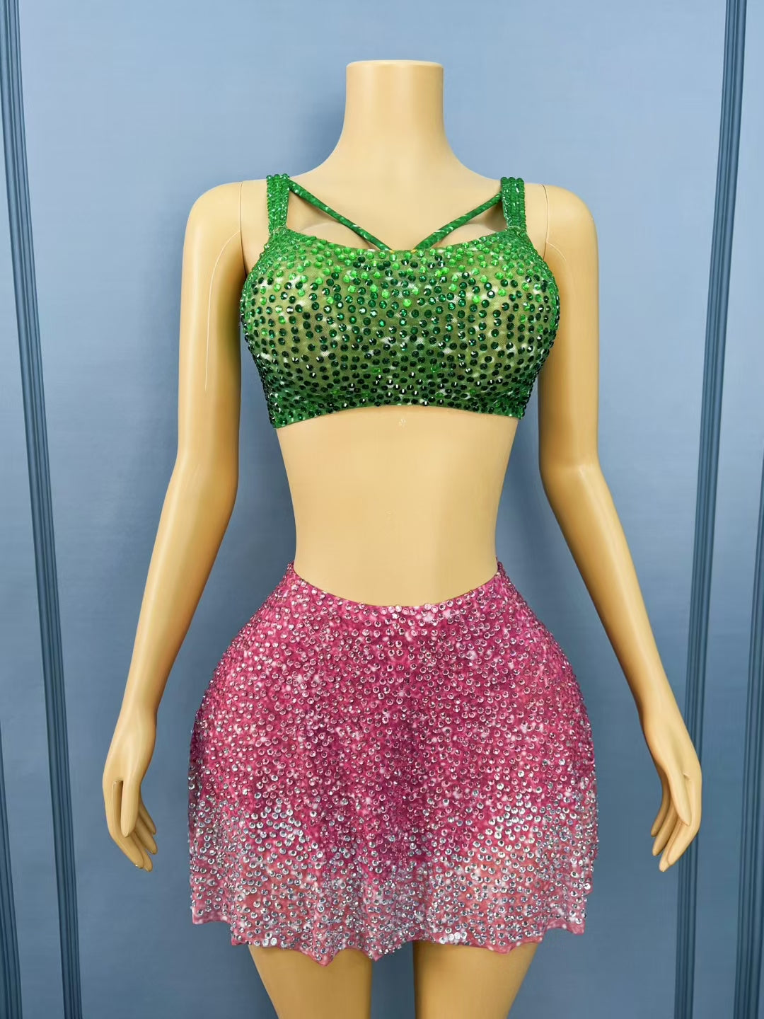 CELESINYI Lvfen Crystal Leaf Set