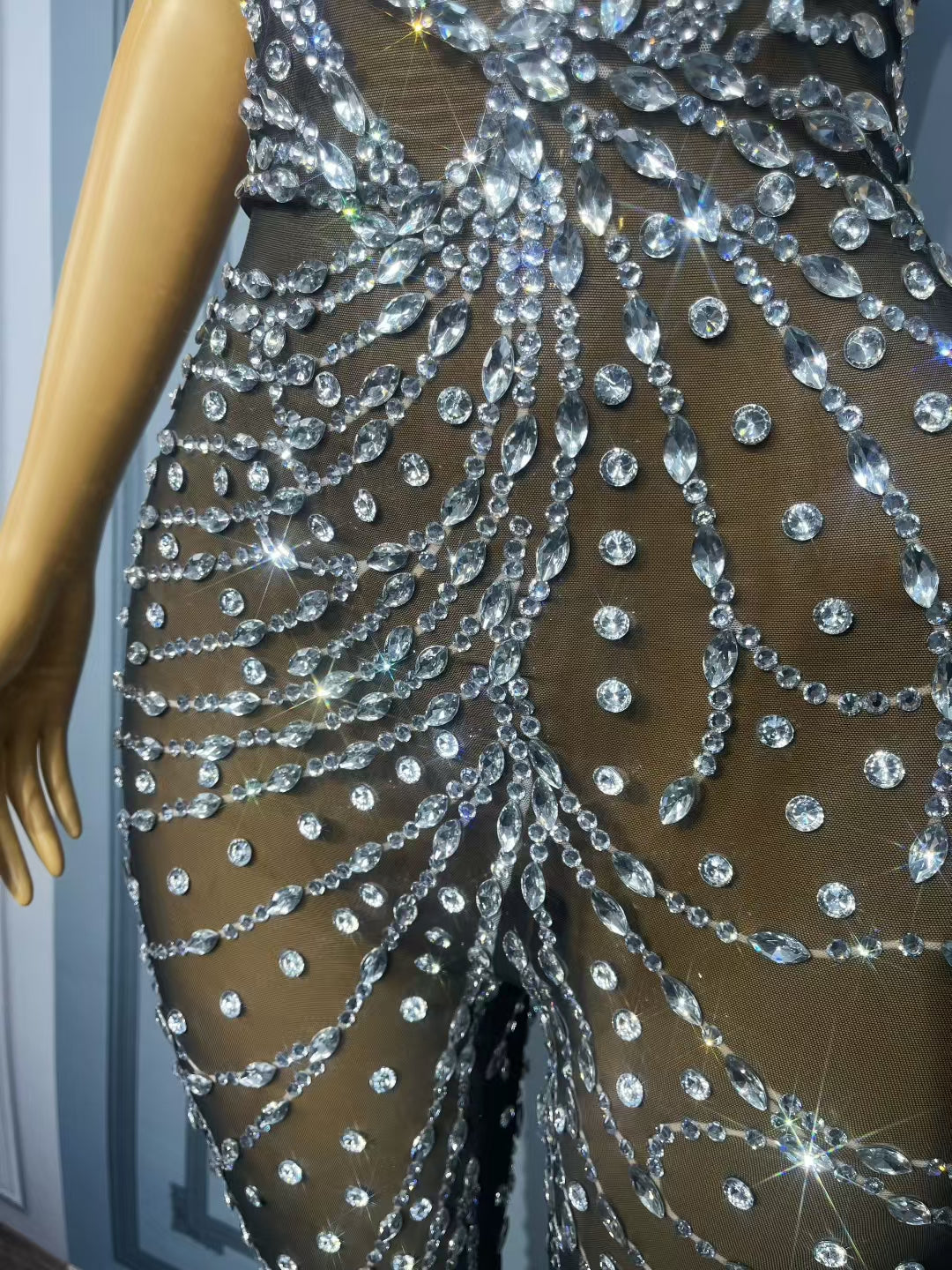 CELESINYI Heidieyi Crystal Butterfly Jumpsuit