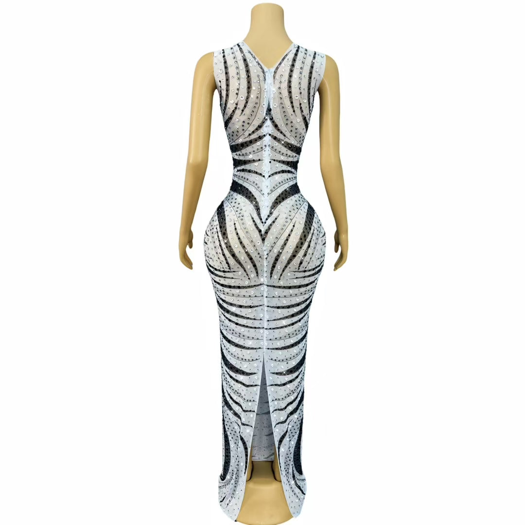 CELESINYI Baihupi Crystal Tiger Bodysuit