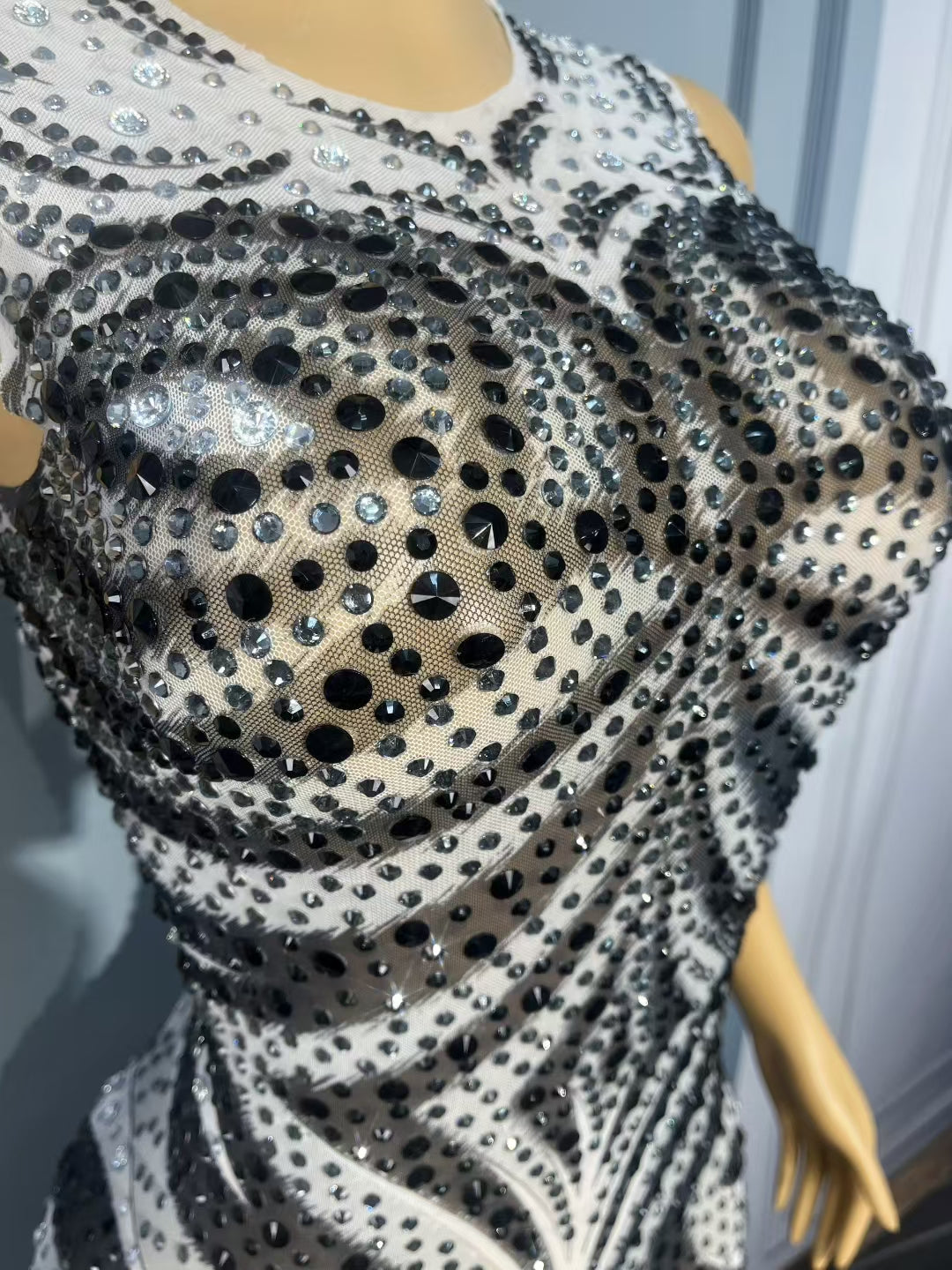 CELESINYI Baihupi Crystal Tiger Bodysuit