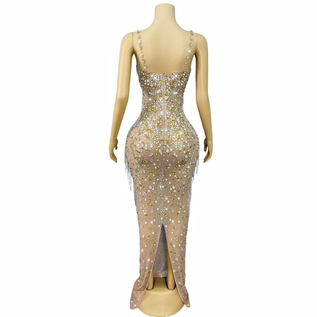 CELESINYI Xingqi Crystal Gold Gown
