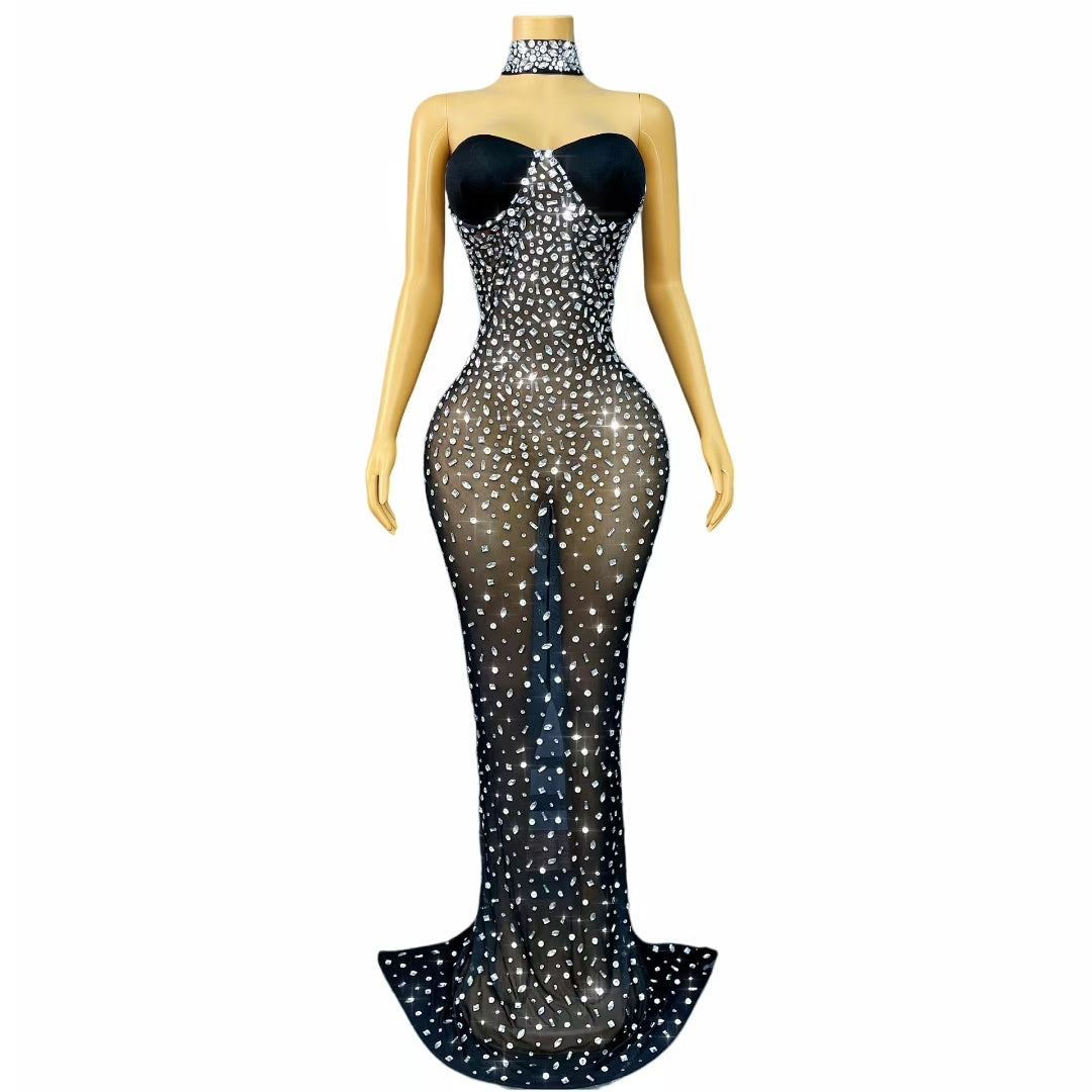 CELESINYI Xiongwuzuan Crystal Necklace Gown