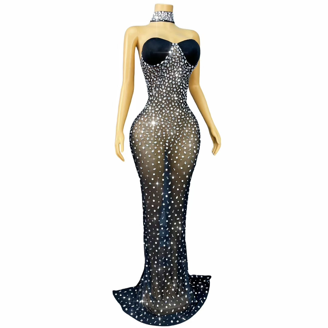 CELESINYI Xiongwuzuan Crystal Necklace Gown
