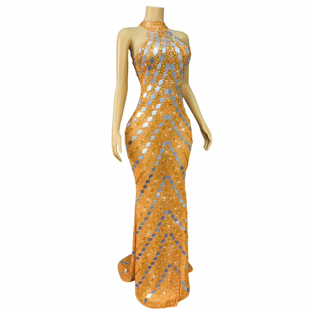 CELESINYI Juzi Crystal Marigold Gown