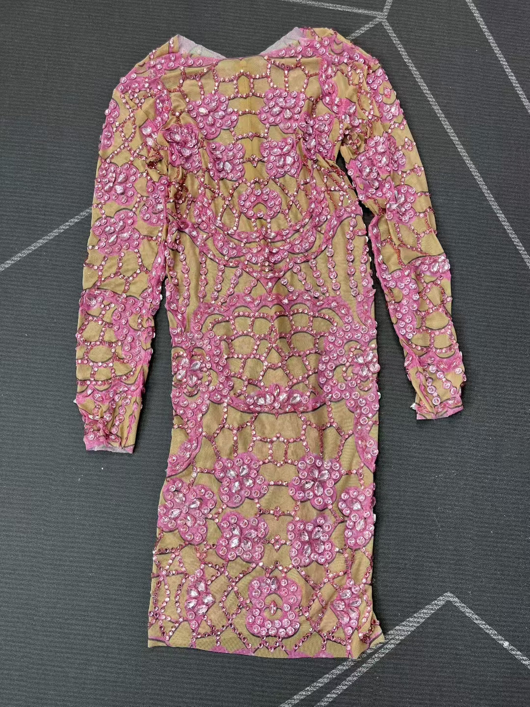 CELESINYI Huazhuwang Crystal Web Mini Dress