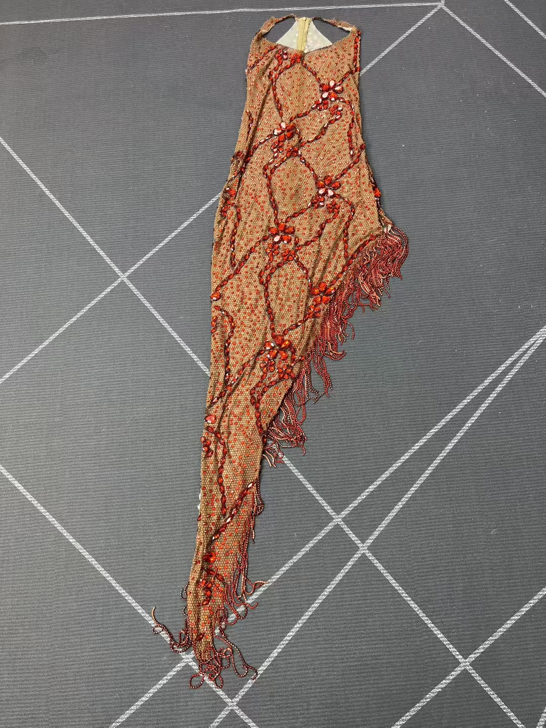 CELESINYI Zanghonghua Crystal Saffron Mini Dress