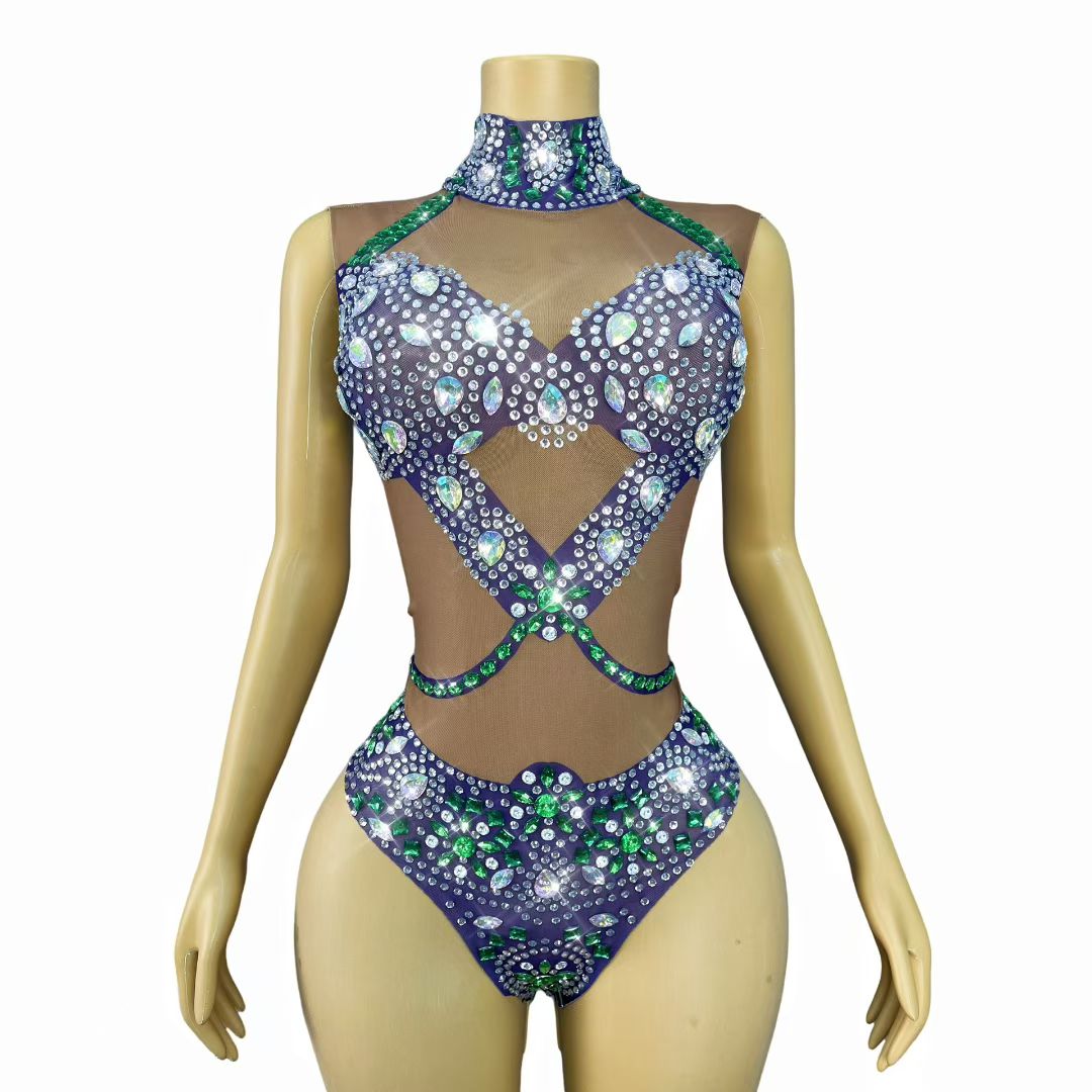 CELESINYI Yaoji Crystal Purple Bodysuit
