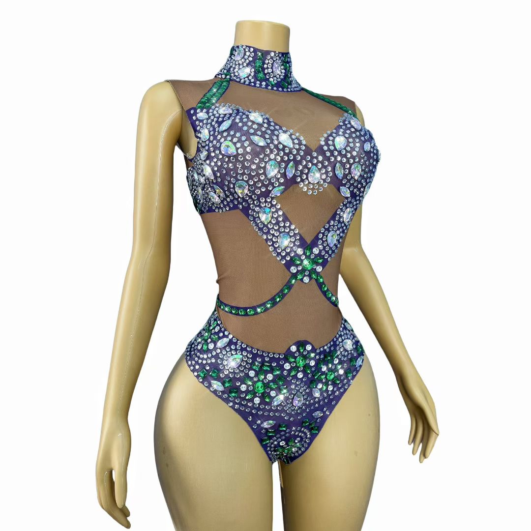 CELESINYI Yaoji Crystal Purple Bodysuit