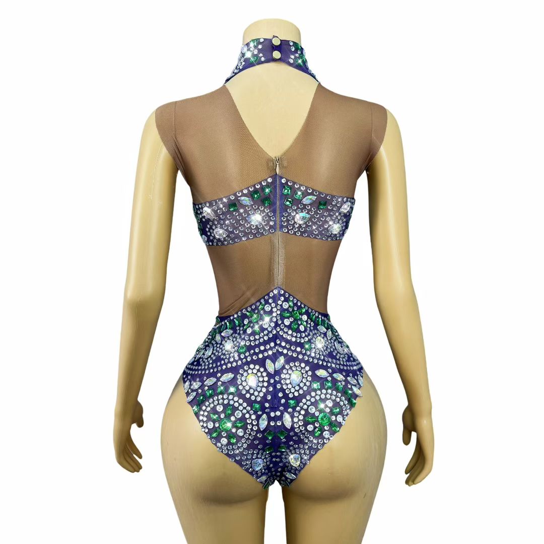 CELESINYI Yaoji Crystal Purple Bodysuit