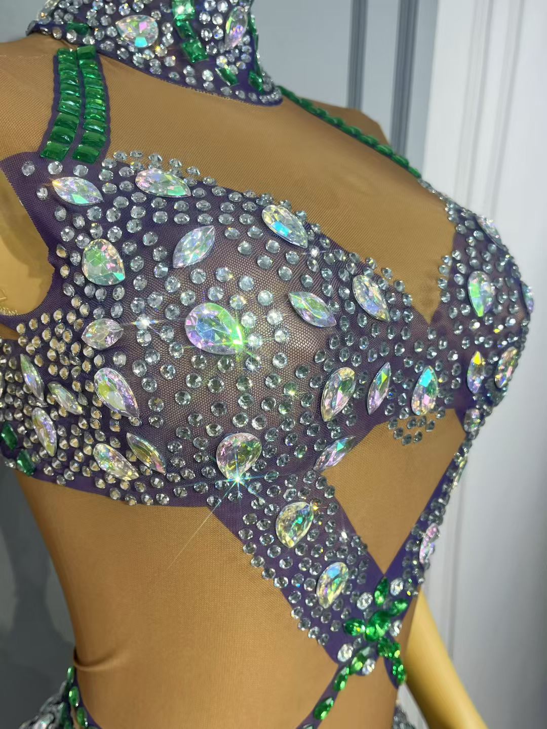 CELESINYI Yaoji Crystal Purple Bodysuit