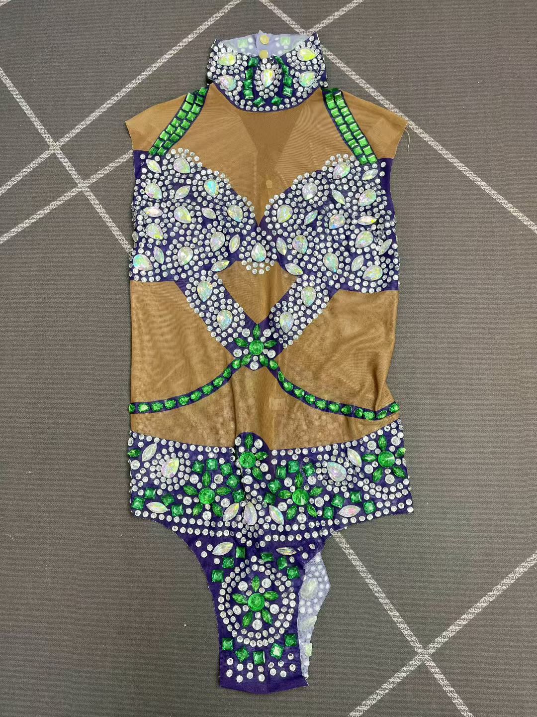 CELESINYI Yaoji Crystal Purple Bodysuit