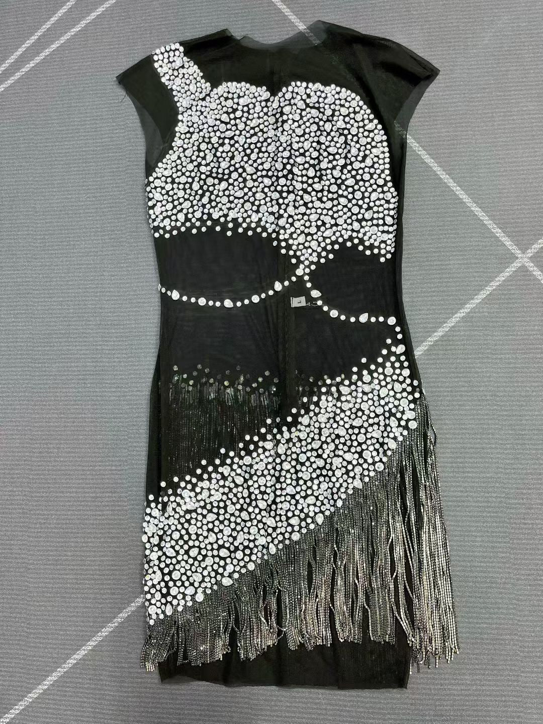 CELESINYI Anyemeiying Crystal Pearl Mini Dress