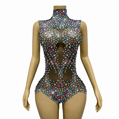 Tangwucai Colorful Diamonds Bodysuits