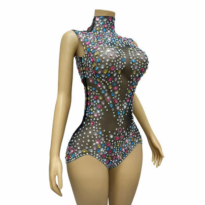 Tangwucai Colorful Diamonds Bodysuits