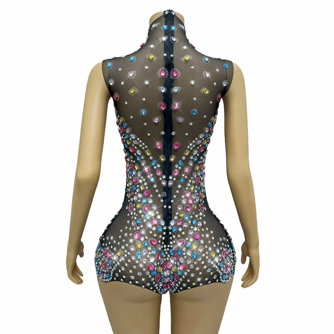 Tangwucai Colorful Diamonds Bodysuits