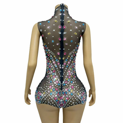 Tangwucai Colorful Diamonds Bodysuits