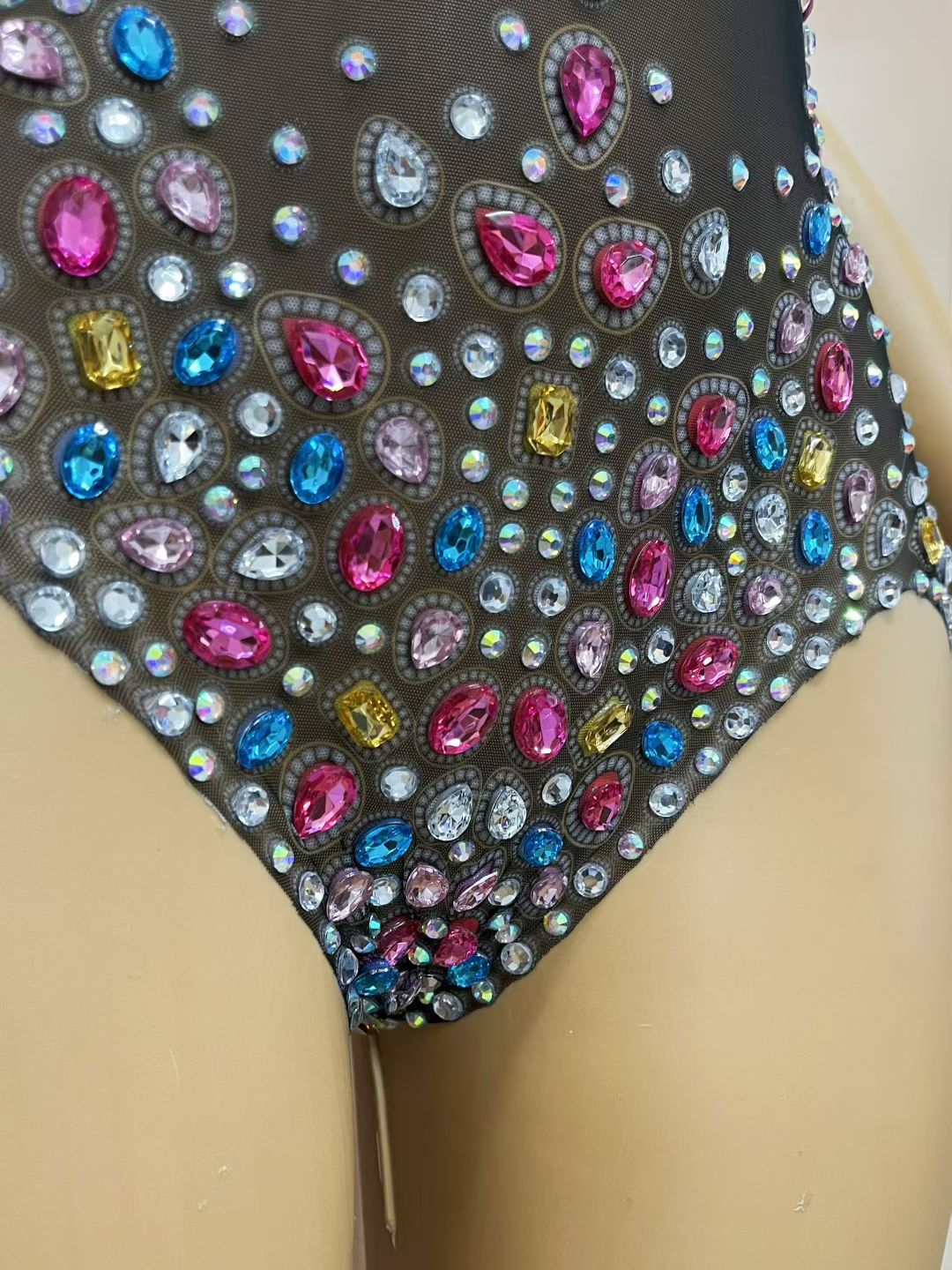 Tangwucai Colorful Diamonds Bodysuits