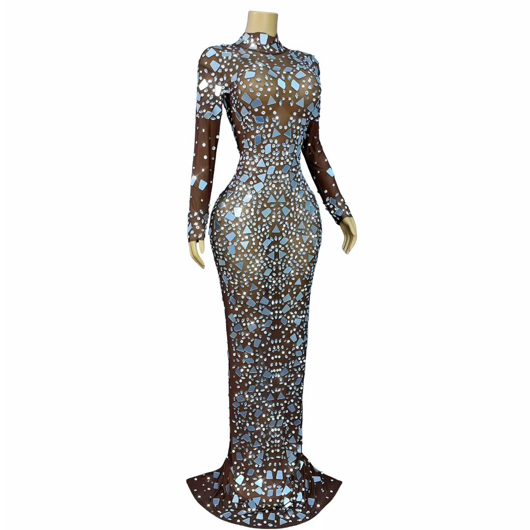 CELESINYI Jingpian Crystal Deep Skin Mirror Gown