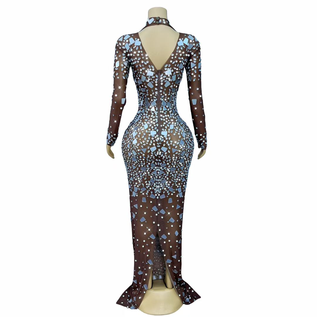 CELESINYI Jingpian Crystal Deep Skin Mirror Gown
