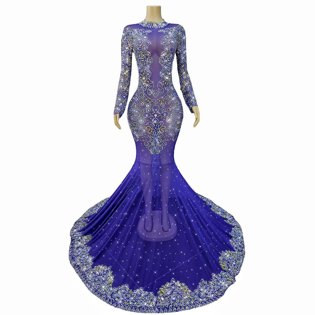 CELESINYI Jinzi Crystal Purple Gown