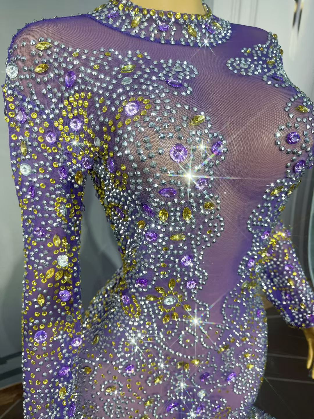 CELESINYI Jinzi Crystal Purple Gown