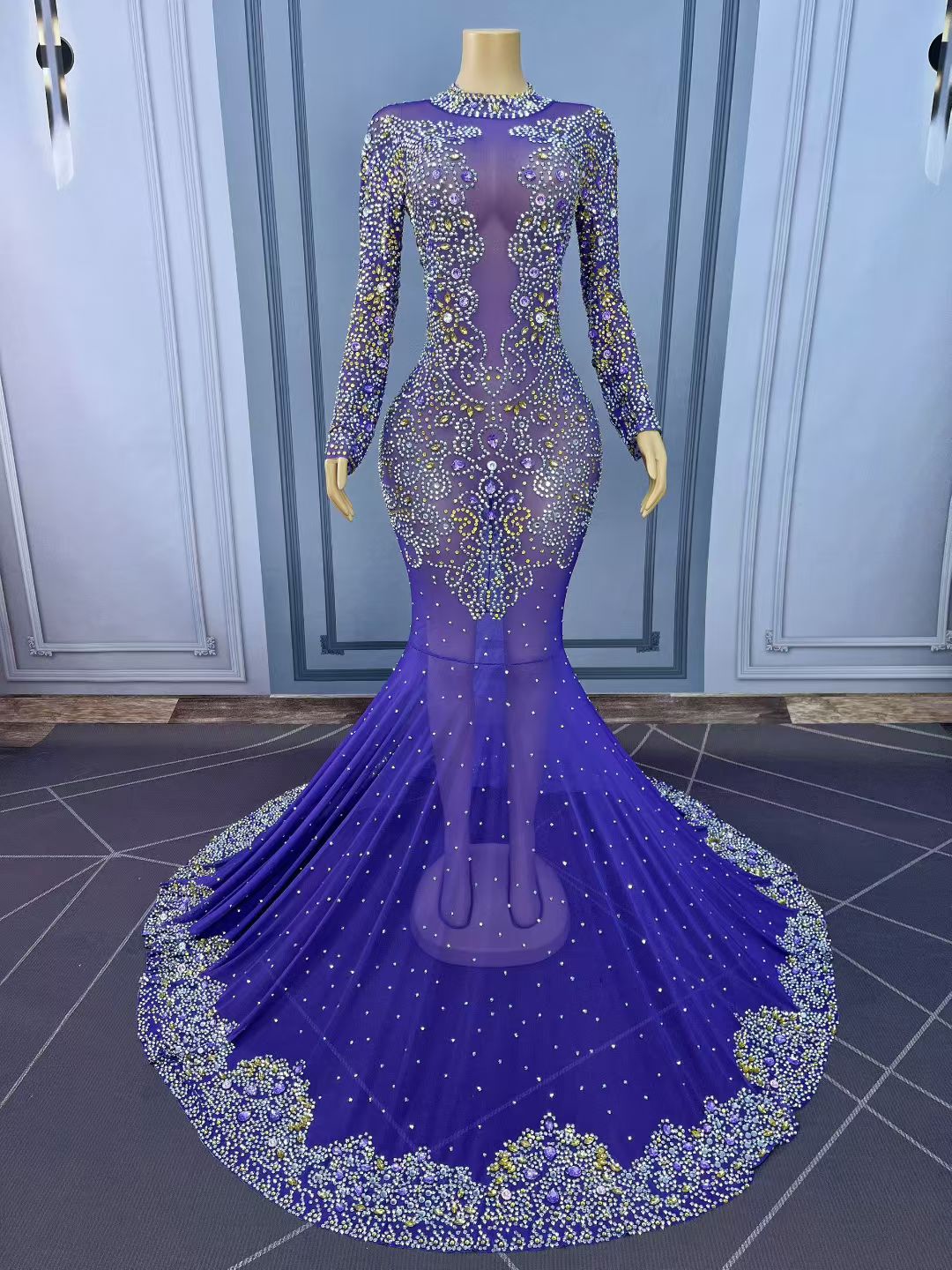 CELESINYI Jinzi Crystal Purple Gown