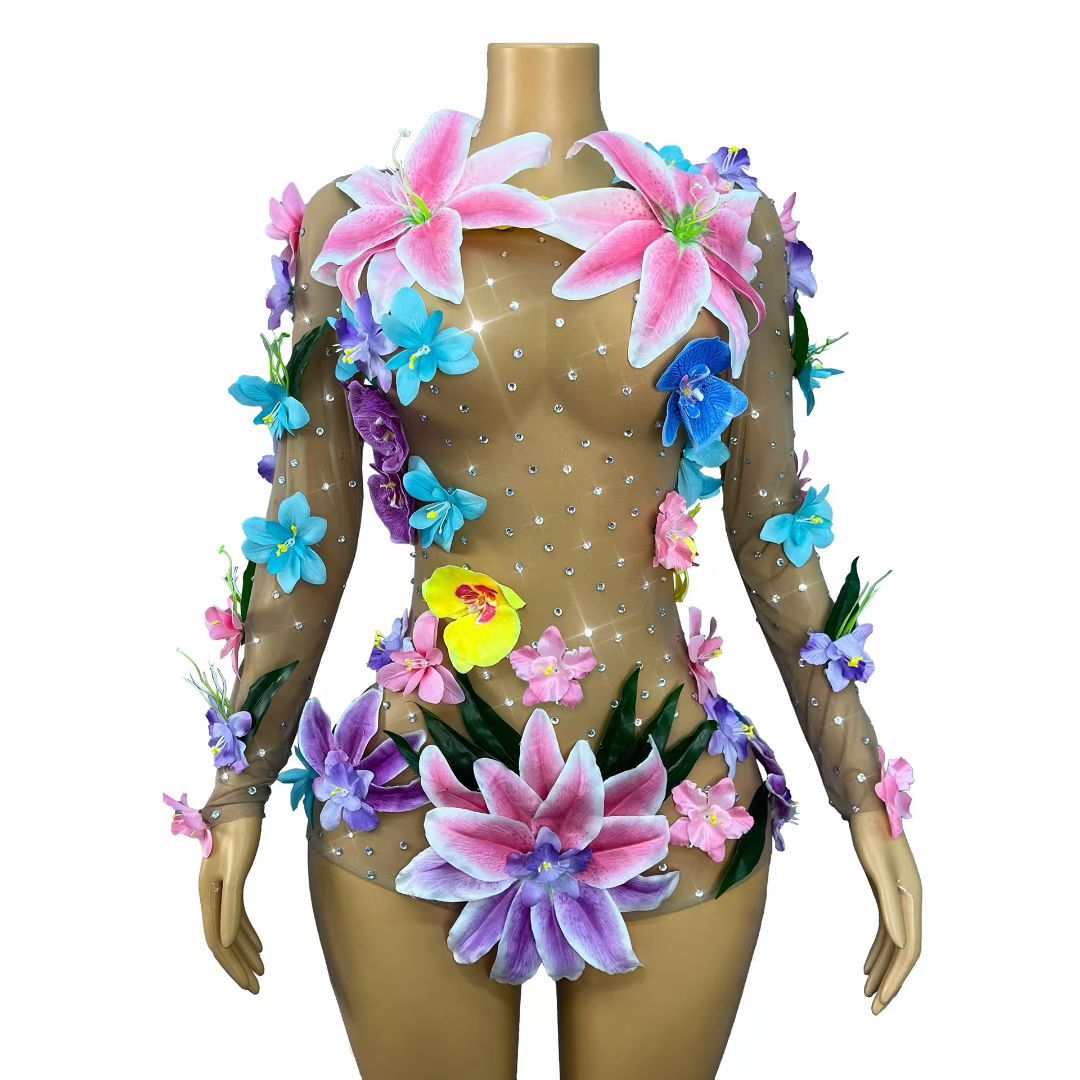CELESINYI Huaduo Crystal Flower Jumpsuit