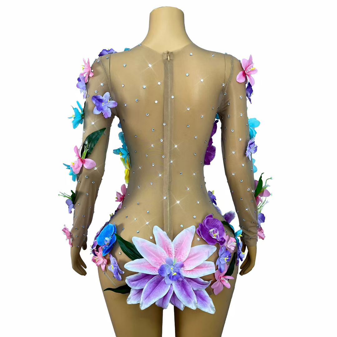 CELESINYI Huaduo Crystal Flower Jumpsuit