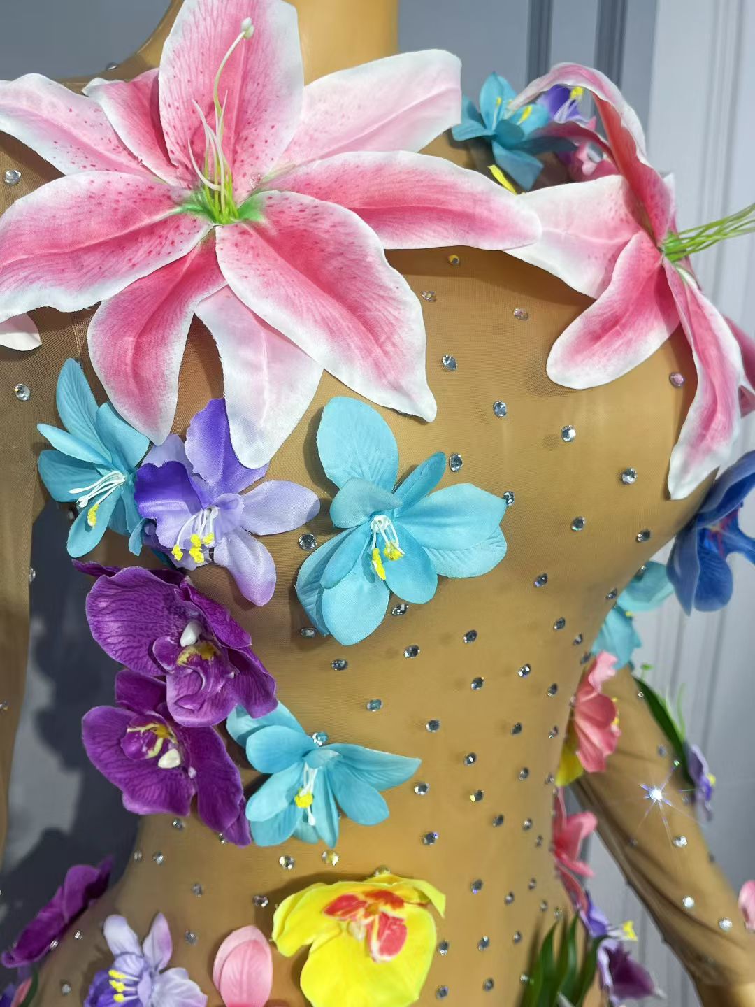 CELESINYI Huaduo Crystal Flower Jumpsuit
