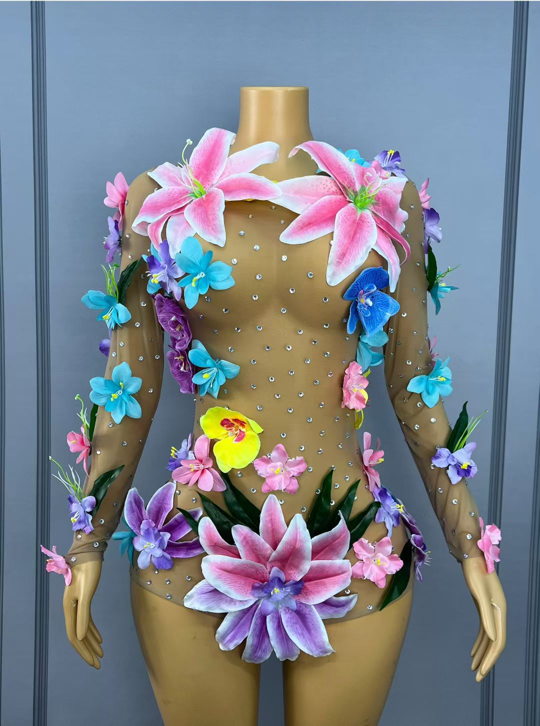 CELESINYI Huaduo Crystal Flower Jumpsuit