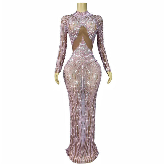 Fennvlang Diamonds Pearl Maxi Dress in Brown